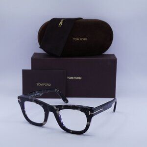 Tom Ford FT5872-B 005 Square Eyeglasses - Black Havana 48mm